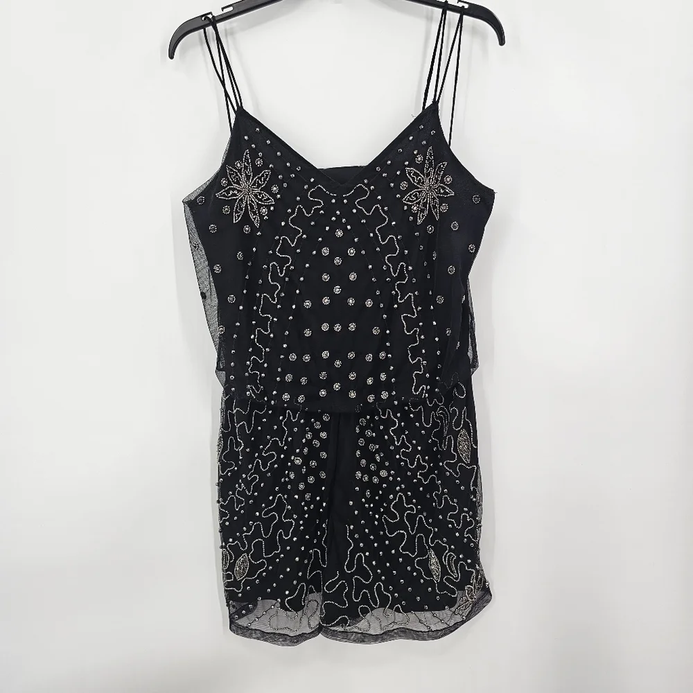 Dex Black Beaded Romper | Size L | Glam Party Festival Look - Picture 2 of 7